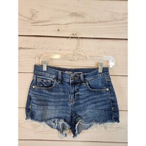 Old Navy Women's Blue Low Rise Cotton‎ Raw Hem Boyfriend Cut Off Shorts Size 0